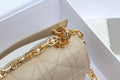 JOLIE TOP HANDLE BAG 19 IN BEIGE CANNAGE CALFSKIN