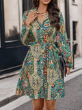 Paisley Print Button-Down Shirt Dress