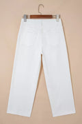 Raw Hem Ankle-length Loose Jeans