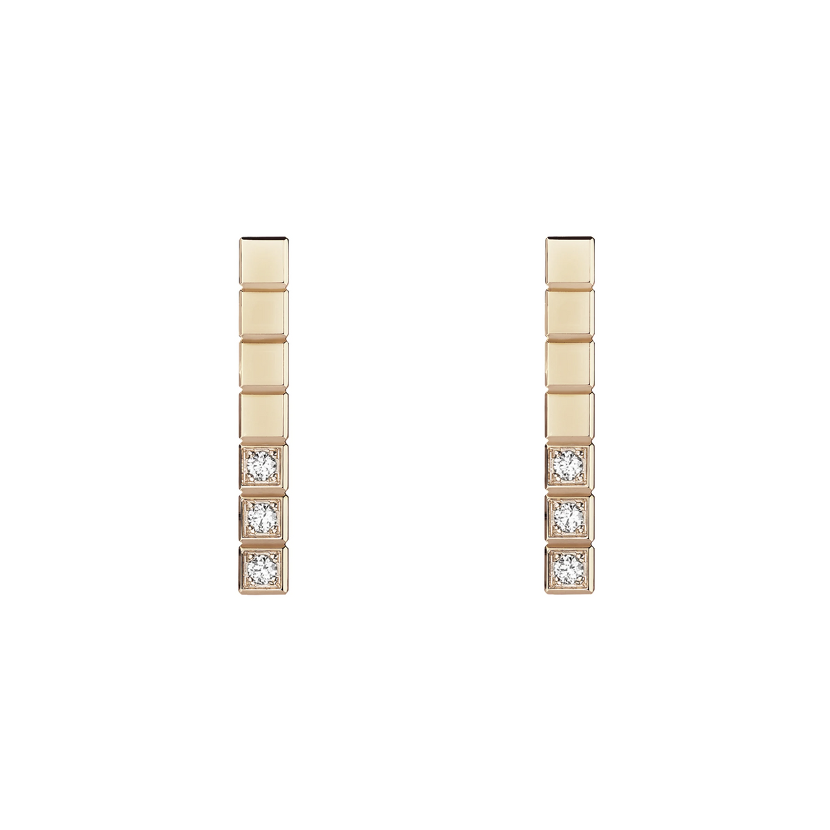 ICE CUBE PINK GOLD DIAMONDS EARRINGS