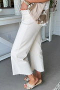 Raw Hem Ankle-length Loose Jeans