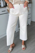 Raw Hem Ankle-length Loose Jeans