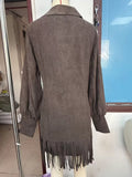 Fringed Lantern Sleeve Dress