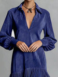 Fringed Lantern Sleeve Dress