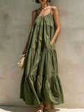 Tiered Scoop Neck Maxi Dress