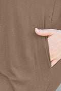 Basic Bae Full Size Solid Round Neck Short Sleeve Casual Loose Mini T-Shirt Dress with Side Pockets