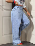 High-Waisted Asymmetric Wrap Wide-Leg Jeans
