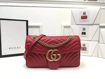 Gucci GG Marmont Matelassé Shoulder Bag Red