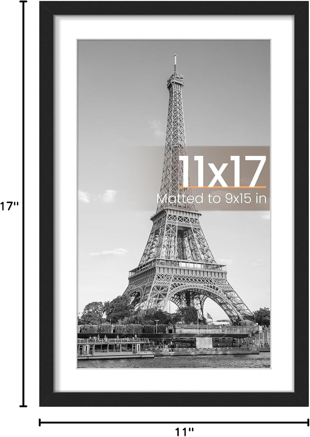 11x17 Picture Frame, Wall Decor Poster Frames, Black 1 Pack