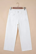Raw Hem Ankle-length Loose Jeans