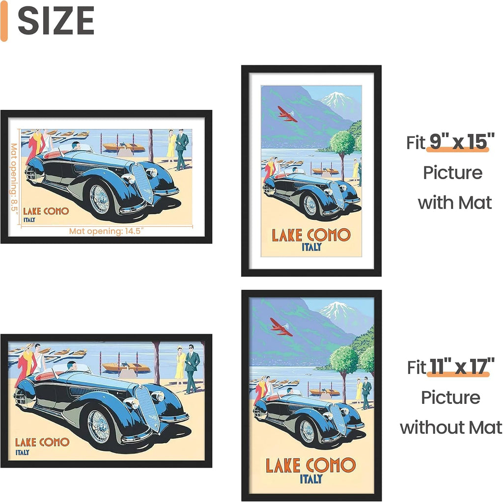 11x17 Picture Frame, Wall Decor Poster Frames, Black 1 Pack