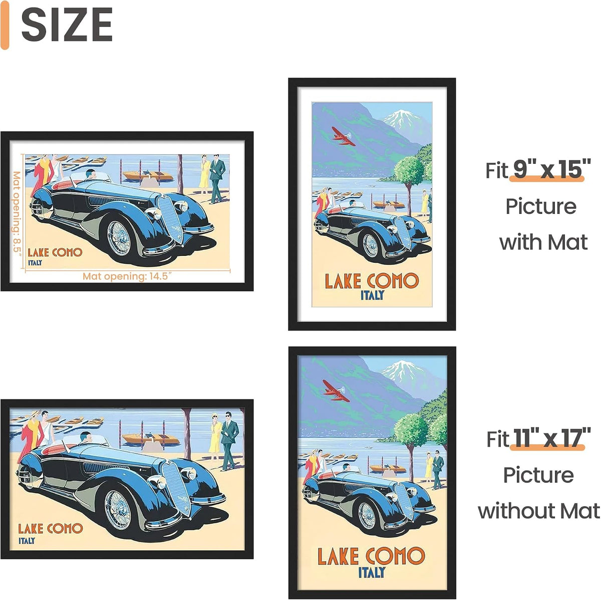 11x17 Picture Frame, Wall Decor Poster Frames, Black 1 Pack