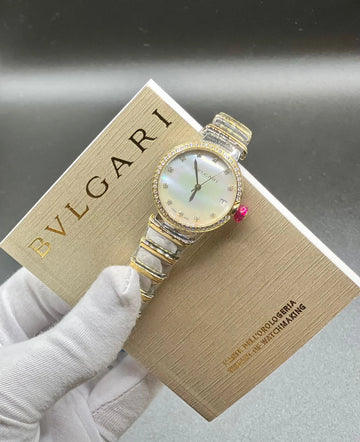 Latest BVLGARI Collection Two Tone Color Women’s Wrist Watch