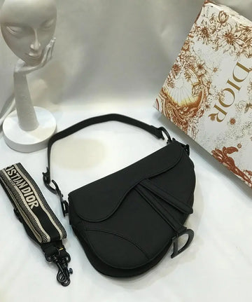 Dior Maxi Saddlle Black Grained Calfskin Bag