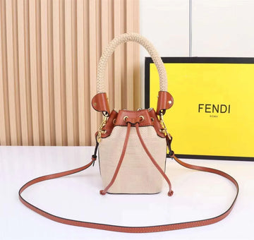 Fendi Canvas Drawstring Bucket Bag