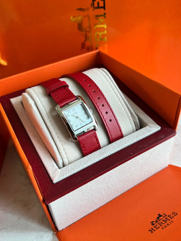 Hermes Heure H Mother-Of-Pearl Diamond Dial Stainless Steel Women’s Watch