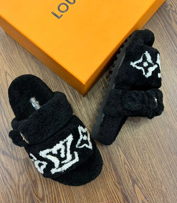 Louis Vuitton Monogram Fur Slippers To Pamper Feet