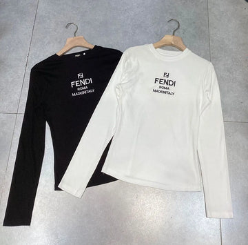 Fendi Crewneck Long-Sleeve Monogram Shirt