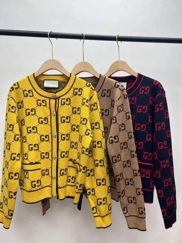 Gucci GG Bouclé Jacquard Cardigan