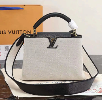 Louis Vuitton Leather Canvas Shoulder Bag