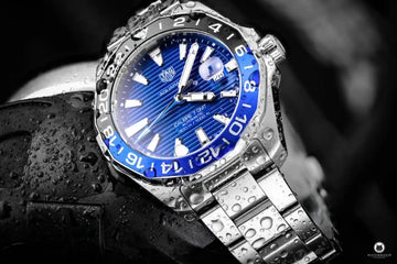Tag Heuer Steel Estate Aquaracer GMT Wristwatch