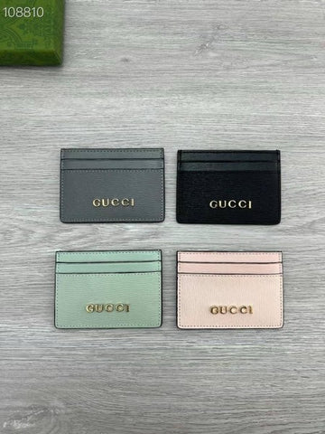 Gucci Leather Card Holder With Logo