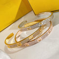 F BRACELET PINK GOLD DIAMOND CUFF