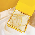 F GOLD FULL DIAMOND LETTER EARRINGS