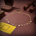 FF BUCKLED PEARL GOLD NECKLACE