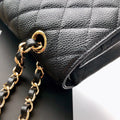 FLAP BAG 25 IN BLACK CAVIAR LEATHER GOLD HARDWARE