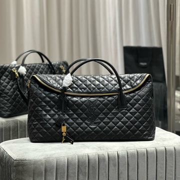 ES GIANT 56 BLACK COWHIDE LEATHER TRAVEL BAG