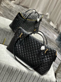 ES GIANT 56 BLACK COWHIDE LEATHER TRAVEL BAG