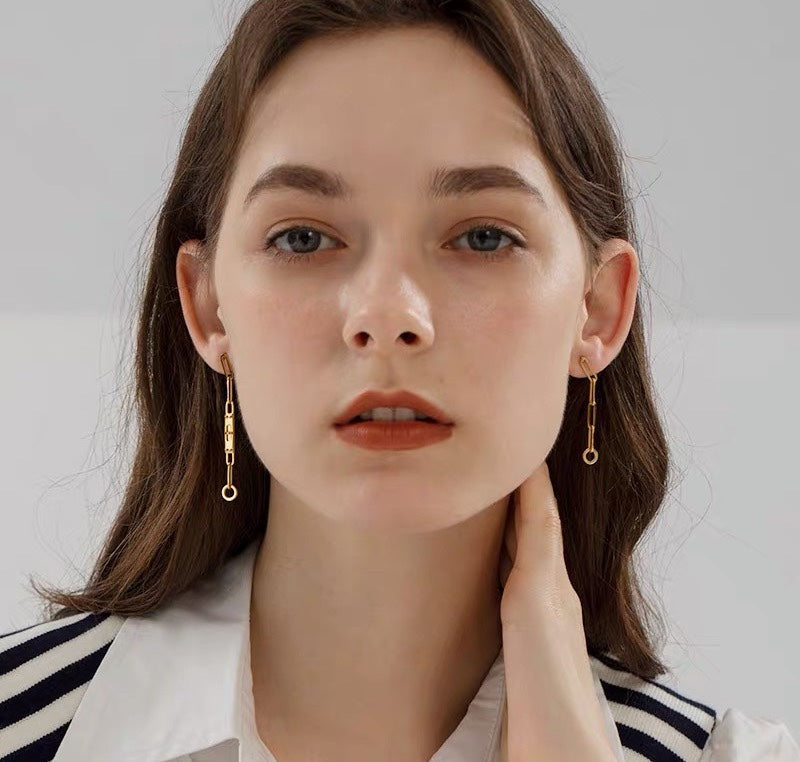 KELLY CHAINE EARRINGS VERY SMALL MODEL YELLOW GOLD