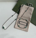 INTERLOCKING G BOULE CHAIN NECKLACE SILVER
