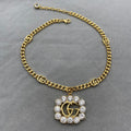 GG DOUBLE G CRYSTAL NECKLACE
