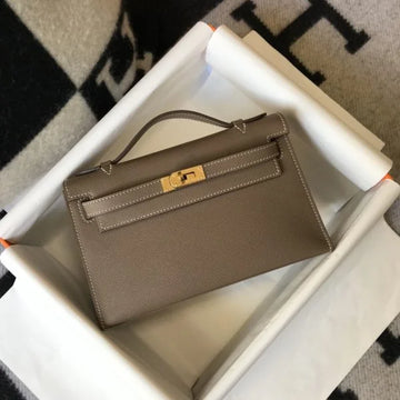 Hermès Kelly Pochette Mini Bag Brown