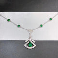 DREAM NECKLACE MALACHITE DIAMOND SILVER