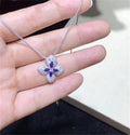 HORTENSIA NECKLACE AGATE DARK SILVER DIAMOND