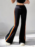 High-Waisted Side-Striped Flare Active Pants