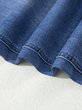 Drawstring Waist Ankle Length Casual Jeans Regular Fit Pocket Detail Jeans
