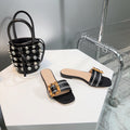 GG BAMBOO BUCKLE FLAT SANDALS BLACK