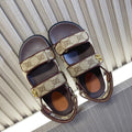 GG CLASSIC CANVAS SANDALS BROWN