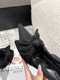 KNIFE KNOT 95MM PUMP IN BLACK STRETCH CUPRO AND NYLON JERSEY