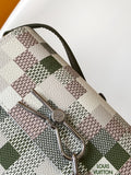 STEAMER WEARABLE WALLET 16 IN BEIGE AND KHAKI COLORWAY COATED CANVAS