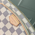 KEEPIT BUMBAG 29 IN WHITE GREY CHECKERBOARD PATTERN DAMIER AZUR COATED CANVAS