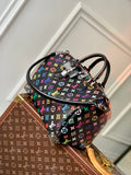 SPEEDY SOFT 30 IN COLORFUL MONOGRAM PATTERN AND BLACK COATED CANVAS