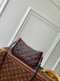 EASY POUCH ON STRAP 19 IN DARK BROWN MONOGRAM EMBOSSED LOGO CALFSKIN