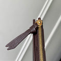 FÉLICIE POCHETTE 21 IN DARK BROWN MONOGRAM EMBOSSED LOGO CALFSKIN