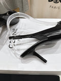JUDY CAP TOE SLINGBACK 65MM IN BLACK SHINY CALFSKIN AND GOLD SNAKE EMBOSSED LEATHER