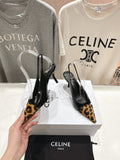 JUDY CAP TOE SLINGBACK 65MM IN BLACK PATENT CALFSKIN AND LEOPARD PRINTED HAIRY CALFSKIN